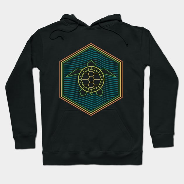 Geometric Turtle Hexagon Hoodie by Dragonbudgie